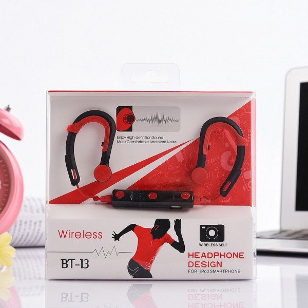 Wholesale Bluetooth Stereo Wireless Sports Headset BT13 (Red)